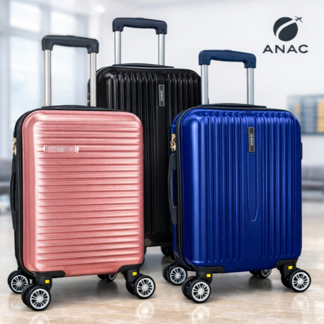 Mala de Bordo 10KG Rígida ANAC ABS Rodas 360° Removíveis | Cadeado