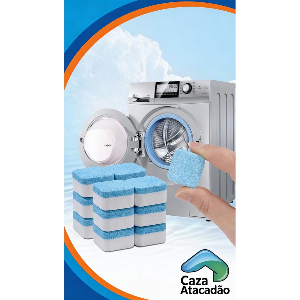Kit 10/20 Limpador Pastilha de máquina de lavar roupa, comprimido efervescente sólido para remover manchas