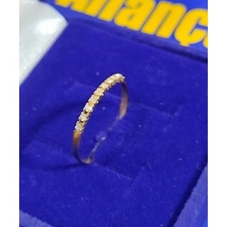 Meia Alianças Diamantes Ouro18 Kilates Diamantes 1 mm e  Peso 0.46 Gramas Topo 15 mm