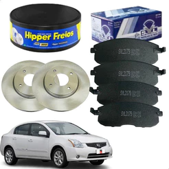 2 Disco Freio + 4 Pastilha Sentra 2.0 2007 2008 2009 2010