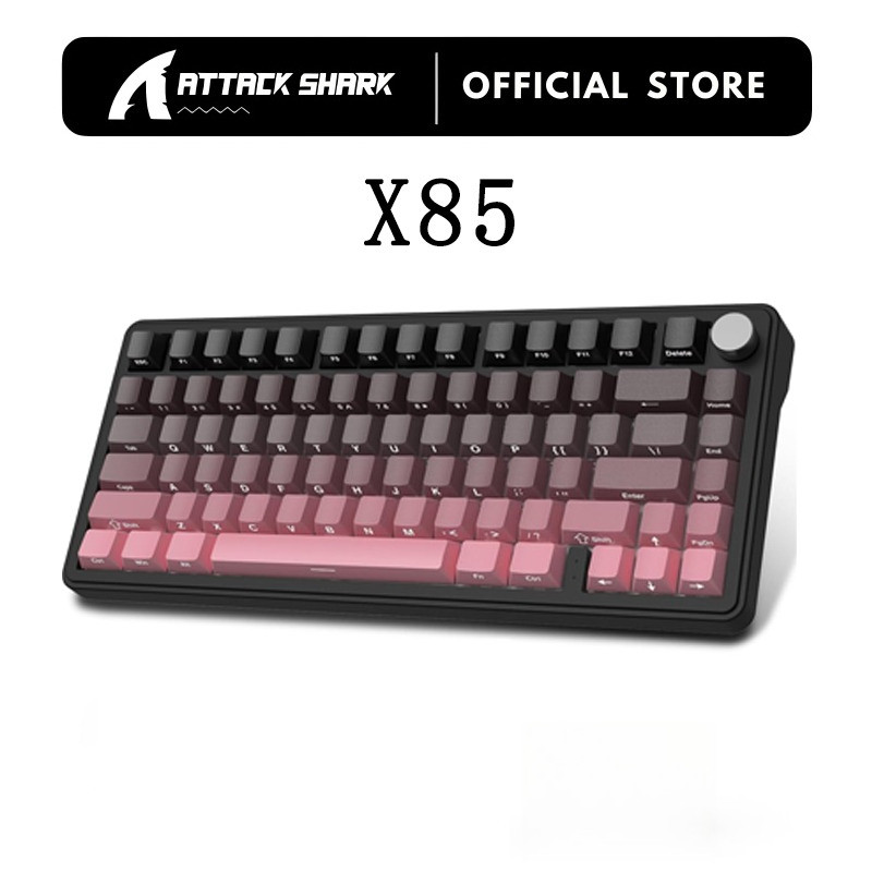 Teclado Mecânico Sem Fio Para Jogos ATTACK SHARK X85 75 % Junta RGB Botão Hot Swappable BT/2.4 Ghz/USB-C Impressão Later