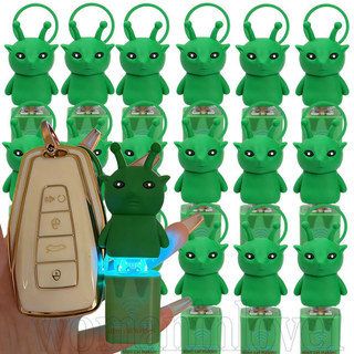 1-3 Unidades De Chaveiros Engraçados Com Som De Botão De Gato Alienígena-Chaveiro Fidget Toy Clicker Luz LED-Para Presen
