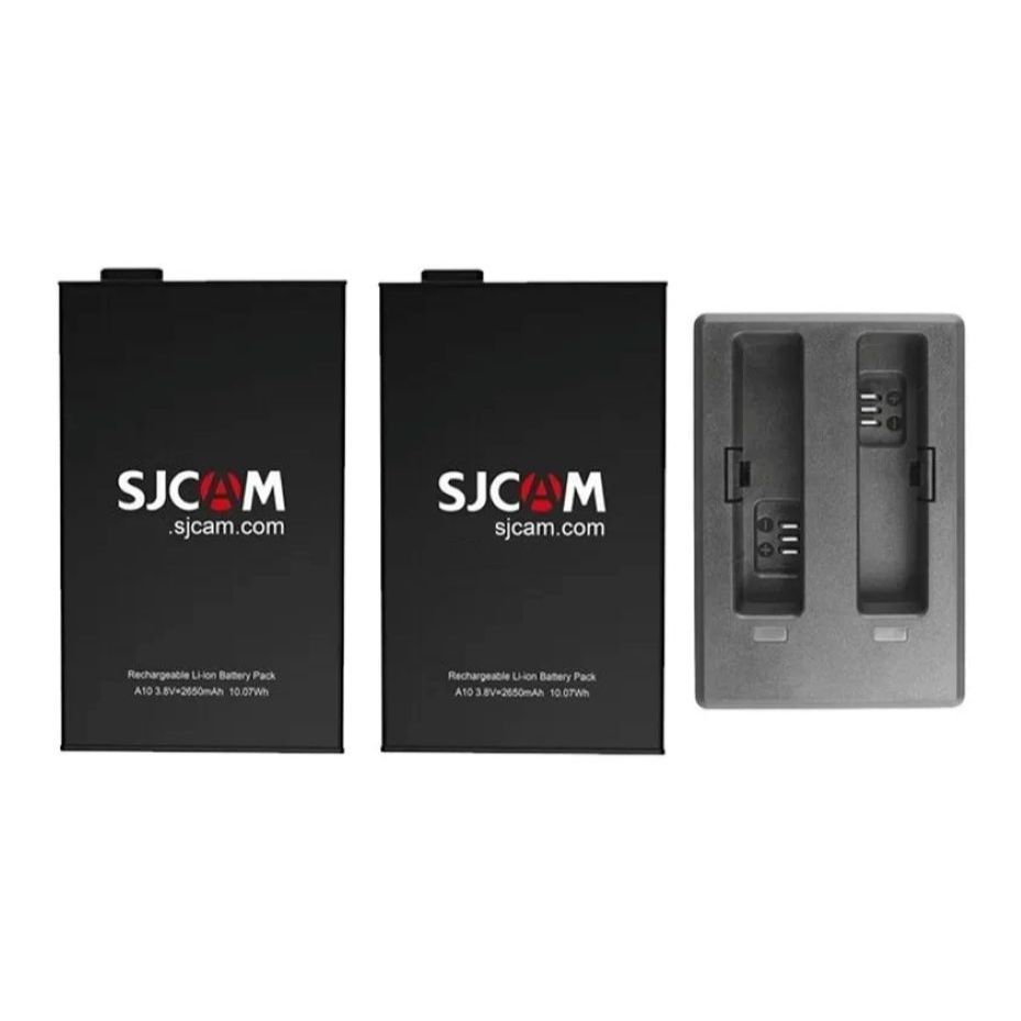 kit 1 Carregador duplo 2 Bat. P/ Sjcam A10 Câmera Policial Original
