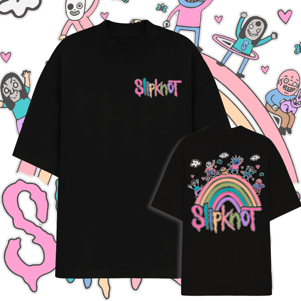 Camiseta Oversized Slipknot Unissex 100% Algodão Estampada Cartoon Cute Rock/Metal  RAREPRINTCO