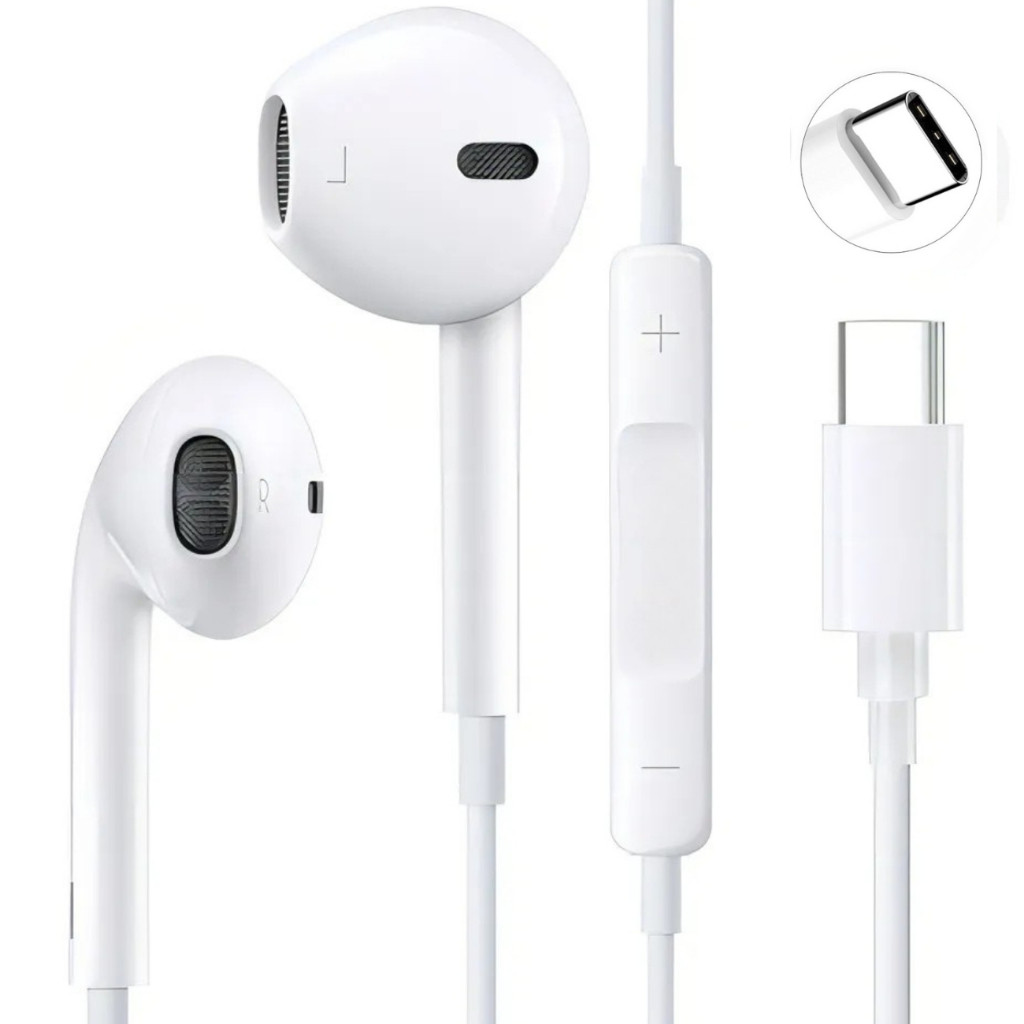 Fone de Ouvido Tipo C Android e iPhone 15 16 S20 e S21 S22 Plus A23 S25 M54 Tipo-C Fone de Ouvido Tipo C Android e iPhone 15 16 S20 e S21 S22 Plus A23 S25 M54 Tipo-C