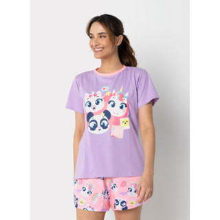 Pijama Manga Curta Algodão Feminino Multibichos - Puket em Oferta na Shopee