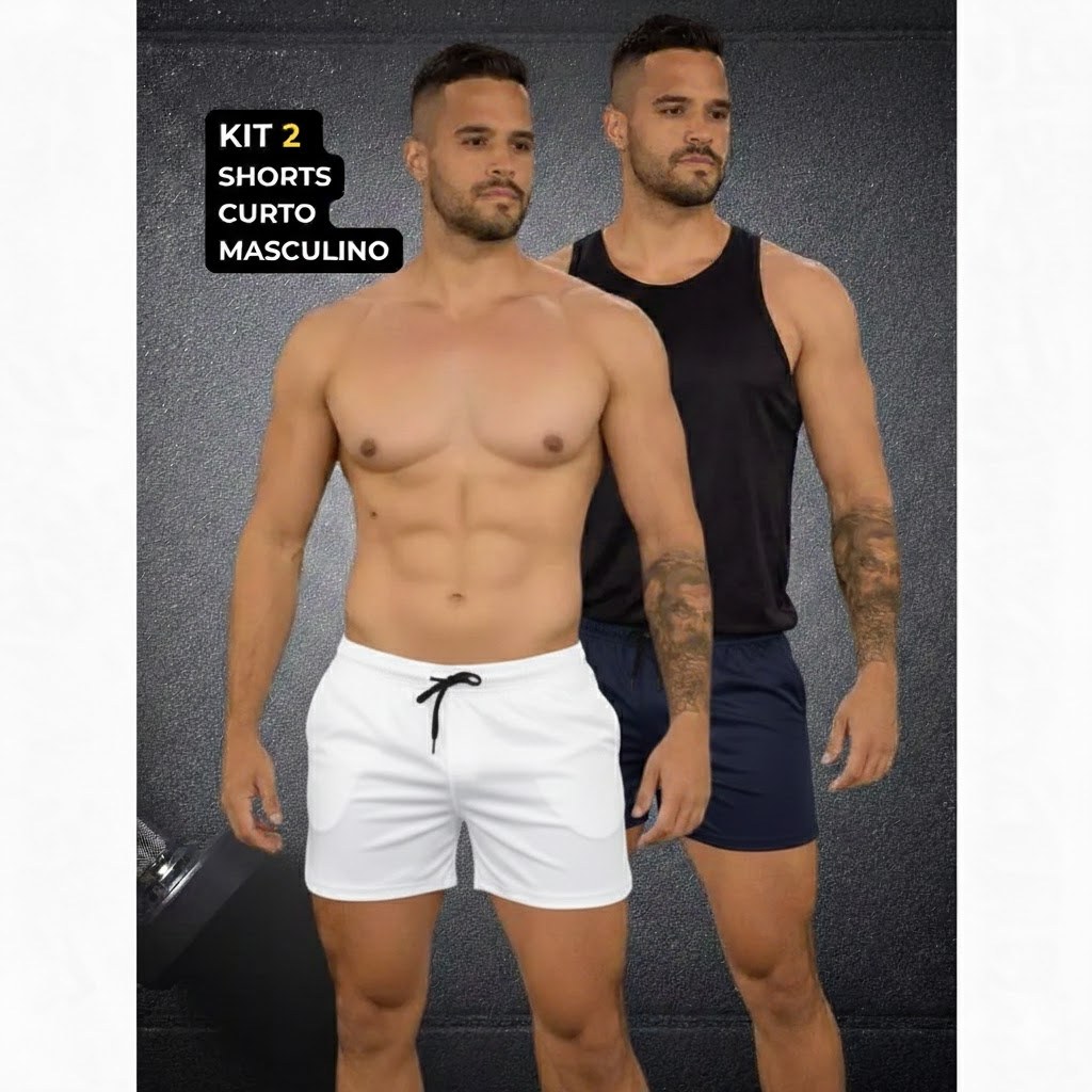 KIT 2 Short Curto Masculino Dry fit Academia Leve Casual Confortável e Ideal para Treinos Intensos LISO em Oferta na Shopee