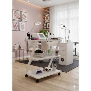 CARRINHO AUXLIAR PREMIUM DESIGN EM Z PARA SALOES DE BELEZA MANICURES TATUADORES 100% AÇO REFORÇADO em Oferta na Shopee