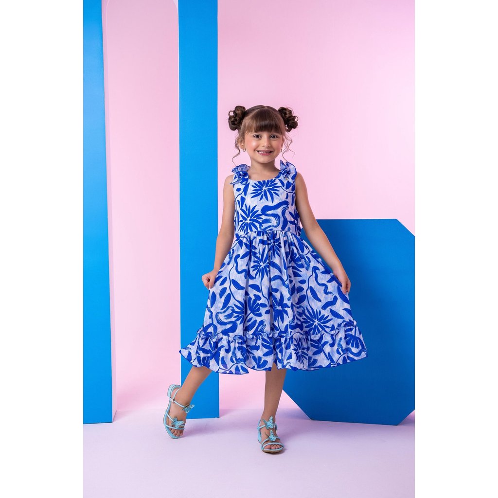 Vestido Banana Club Nayara Azul Royal