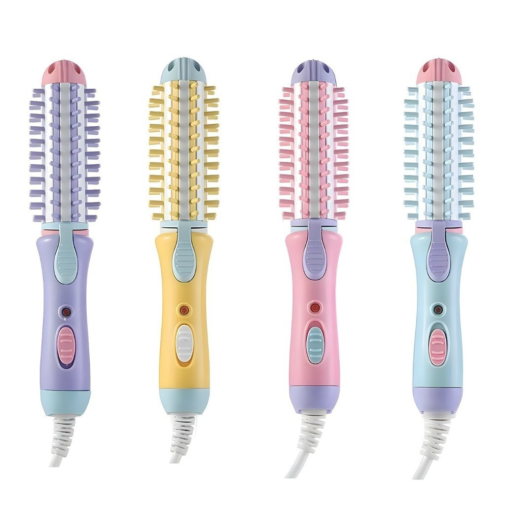 Mini Escova Modeladora Portátil Enrola Cabelo Alisadora Bivolt