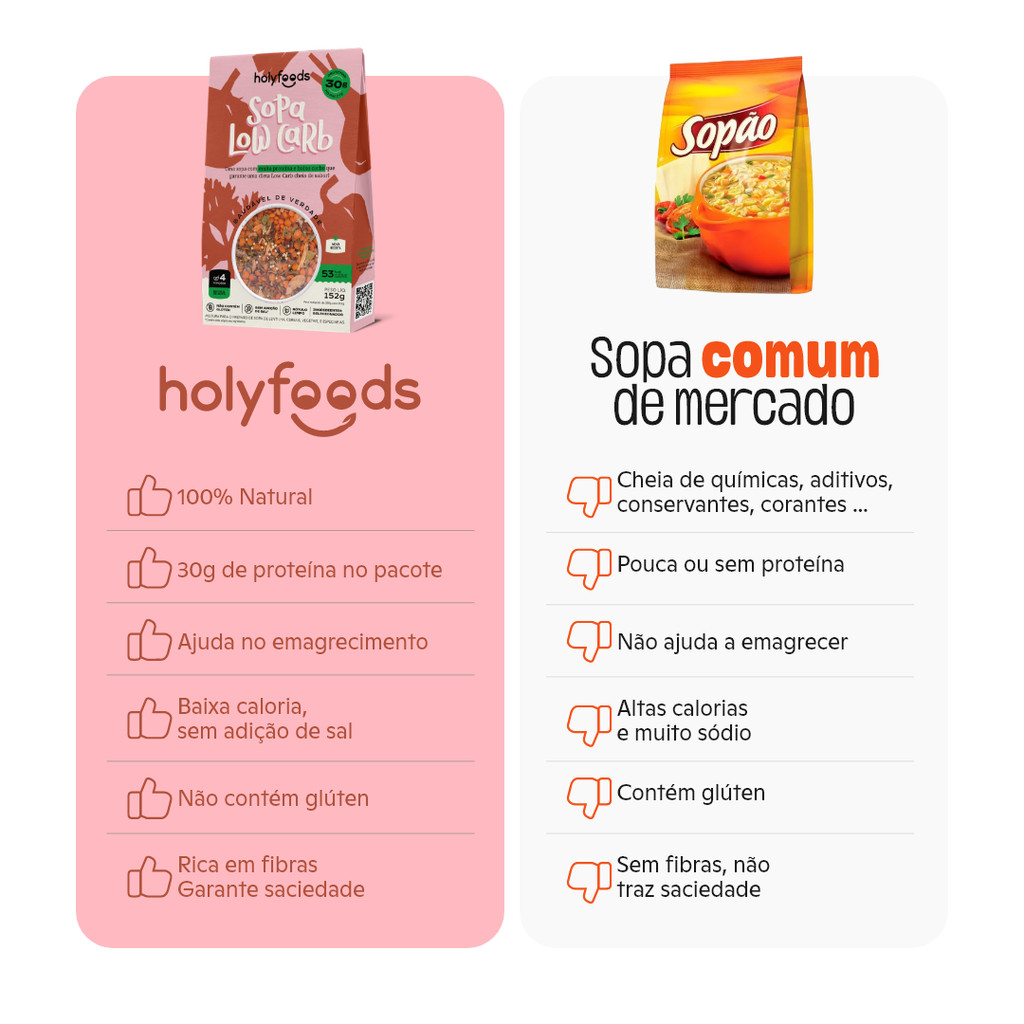 HolyFoods Sopa Low Carb 152g — imagem 2 de 2