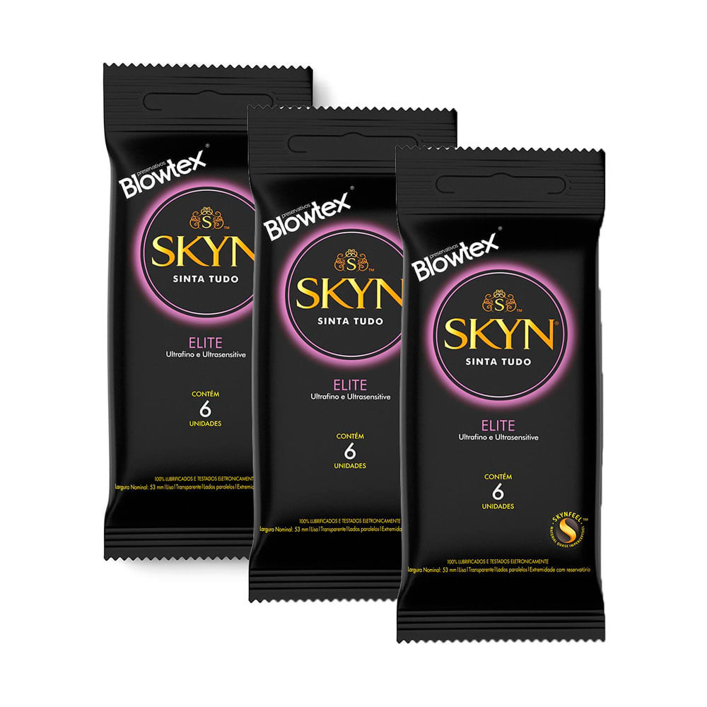 Kit 3 Preservativo Blowtex Skyn Elite 6 Unidades em Oferta na Shopee