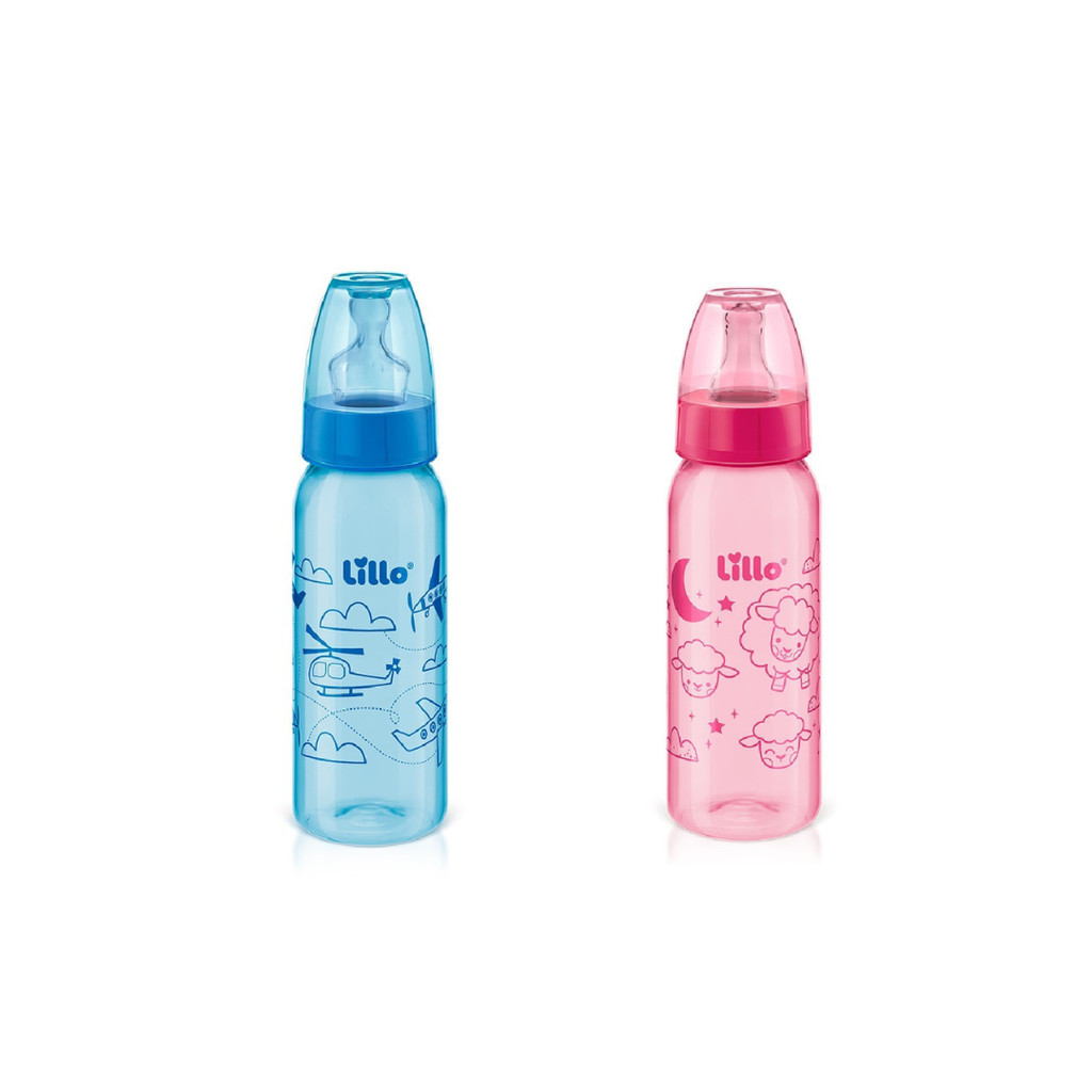 Mamadeira Lillo Divertida 240ml, Bico de Silicone +6 Meses