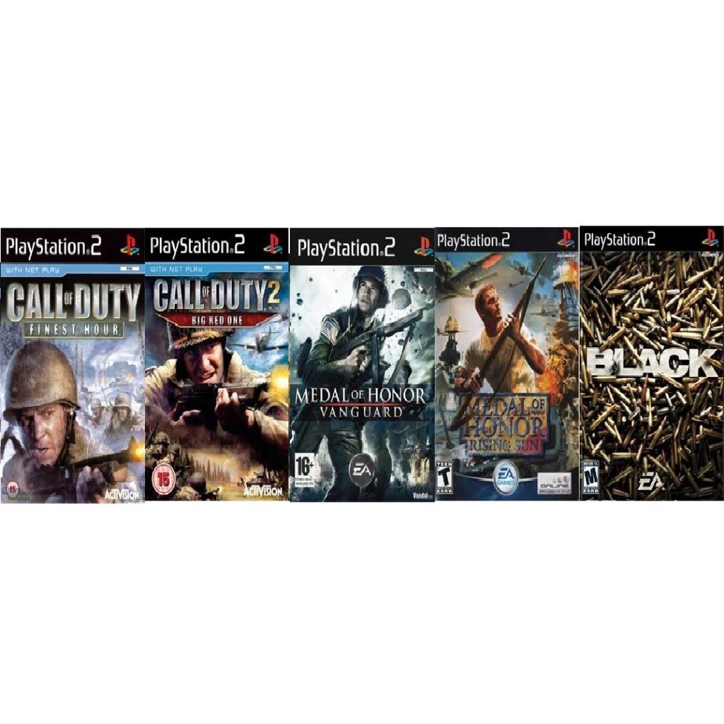 Ps2 5 Jogos Call Of Duty Medal Of Honor Black Play 2