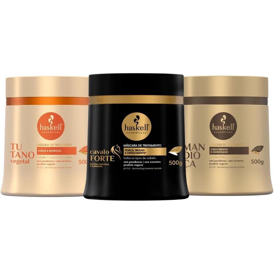 Kit Cronograma Capilar Para Cabelos Frágeis 500gr Haskell em Oferta na Shopee