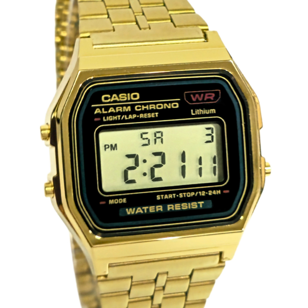 Relógio Casio Digital Vintage Unissex Dourado A159WGEA-1DF em Oferta na Shopee