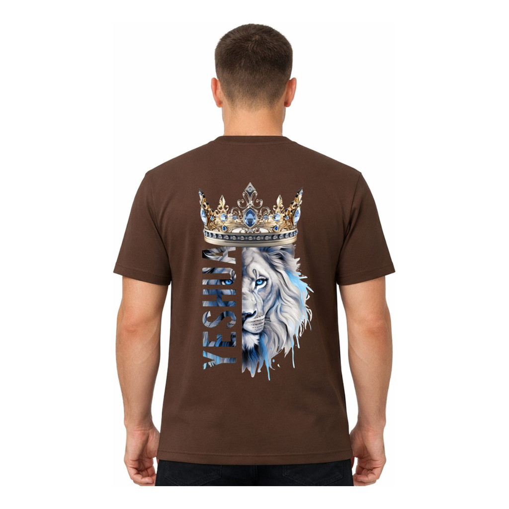 Camiseta Streetwear Masculina Leão Yeshua Costas
