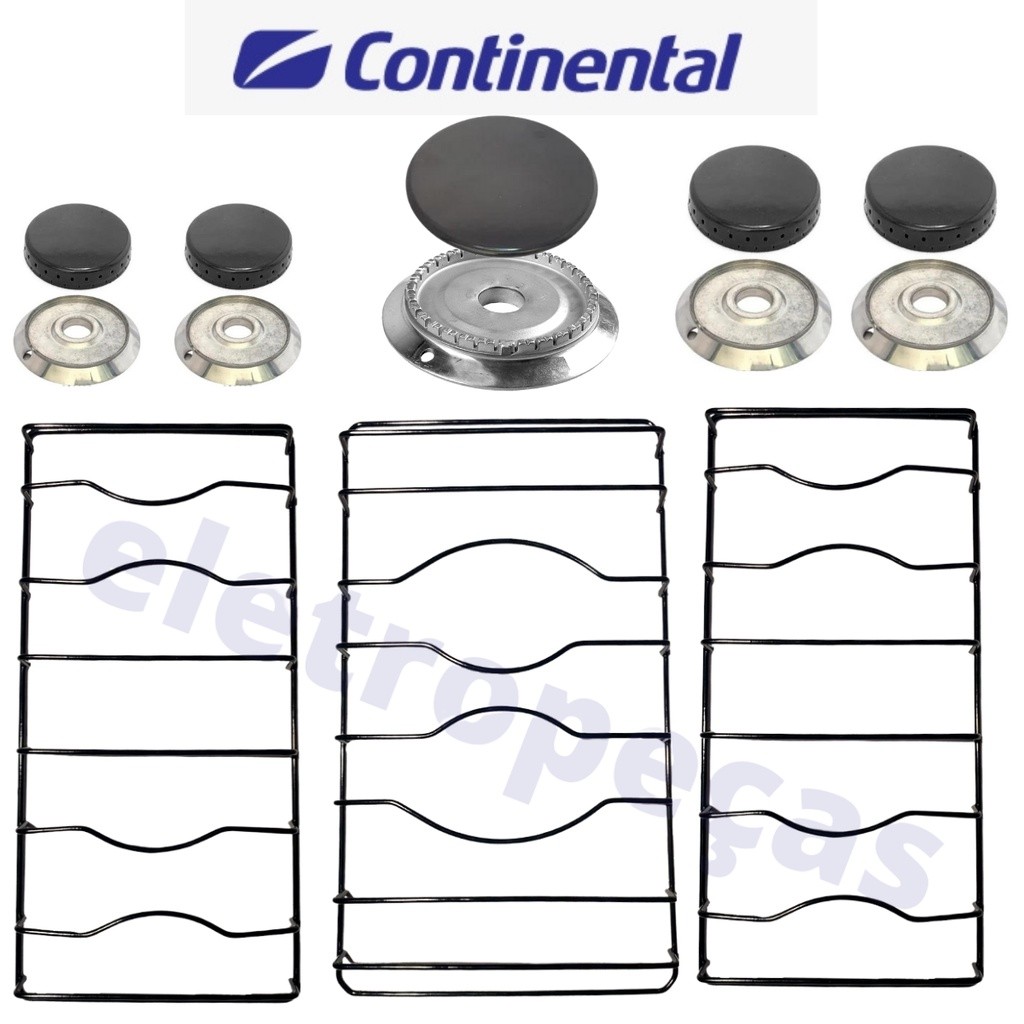 Kit 3 Grelhas Trempe Grade Fogão Continental Novita +5 Bocas em Oferta na Shopee