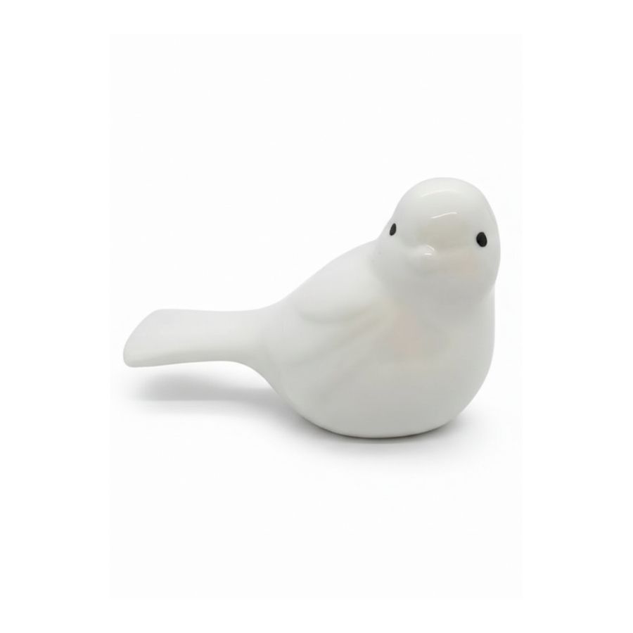 Passarinho Decorativo de Cerâmica - Branco - 7cm - 1 unidade - Rizzo