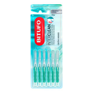 Escova Dental Bitufo Interdental Cilíndrica Fina 4MM 6 Unidades em Oferta na Shopee