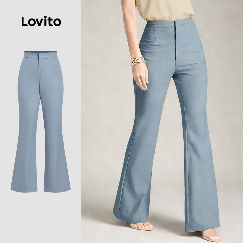 Lovito  Calça Casual Minimalista Que Modela As Pernas Calça Khaki Primavera/verão para Mulheres L178ED222 em Oferta na Shopee