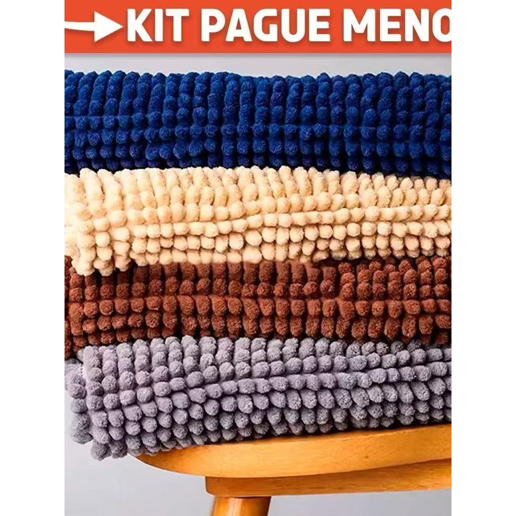 Kit 4 Tapete Banheiro 40x60 Antiderrapante Bolinha Microfibra Macarrão Luxo Várias Cores Olaola em Oferta na Shopee