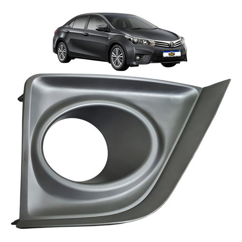 Grade Moldura Farol Milha Direito Corolla 2015 2016 2017 Preto Direito