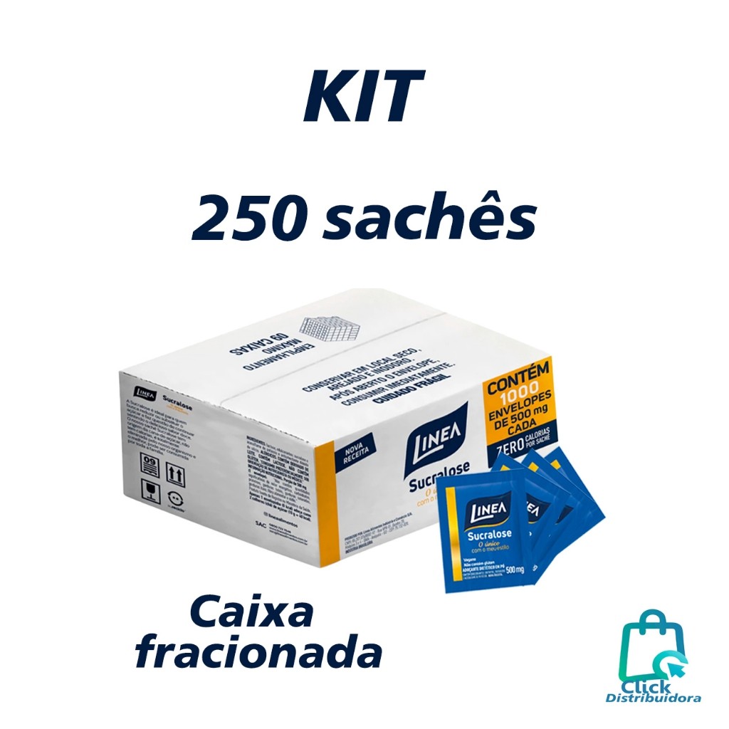Kit Adoçante Linea Sucrolose Sachê com 250 unidades em Oferta na Shopee