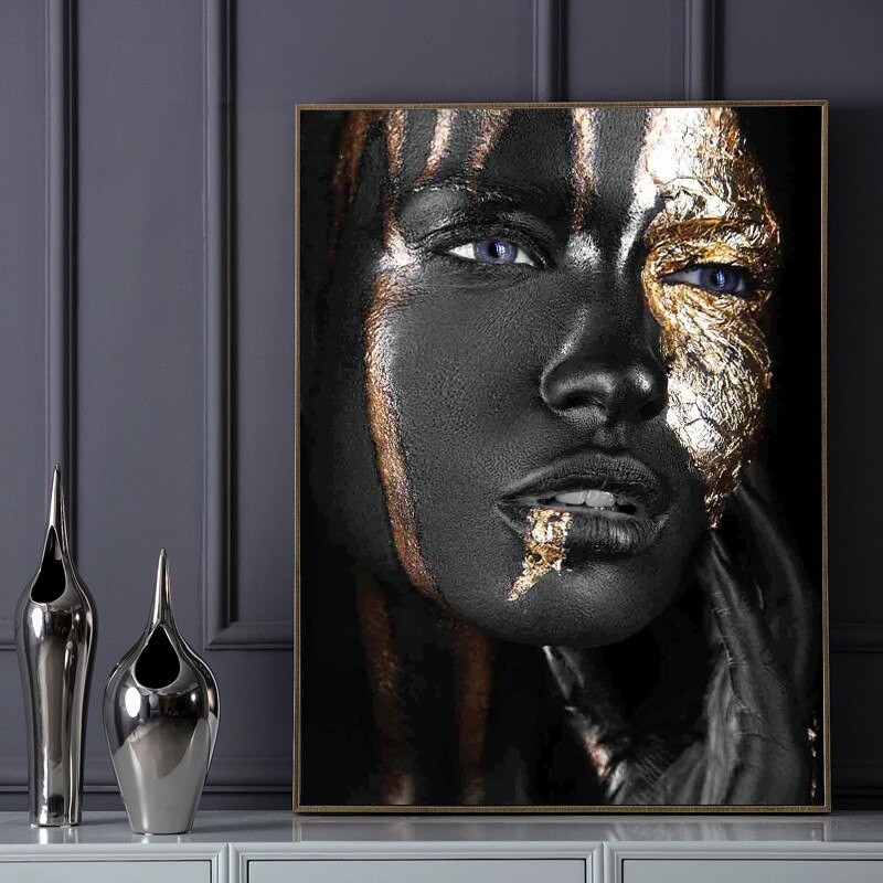 Quadro Decorativo Pintura Moderna Africana 60x40 Sala Quarto Escritorio