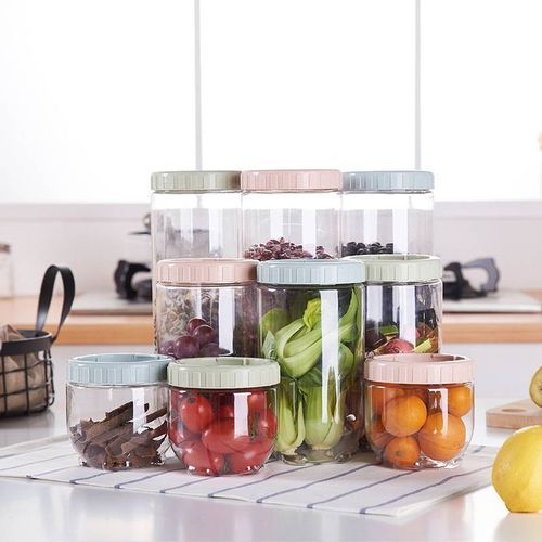 Kit Conjunto Potes Plastico Tampa Variadas Organizacao Cozinha Armazenamento Utilidade