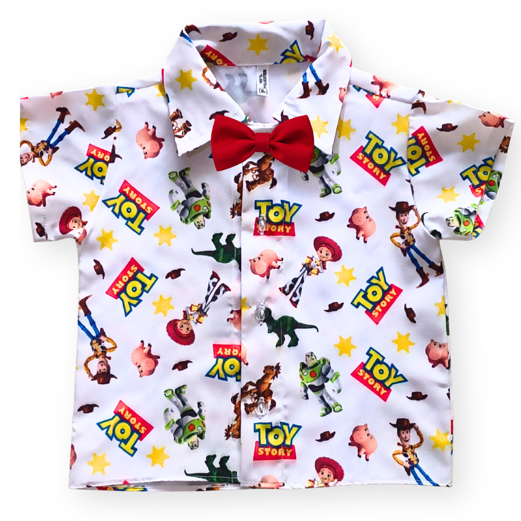 Camisa Infantil Toy Story Look Festa e Ensaio Camisa Social Temática Menino com Gravata em Oferta na Shopee