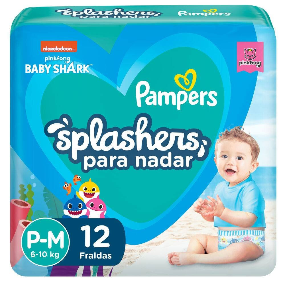 Fralda Para Nadar Pampers Splashers Baby Shark P-m 12 Unidades em Oferta na Shopee