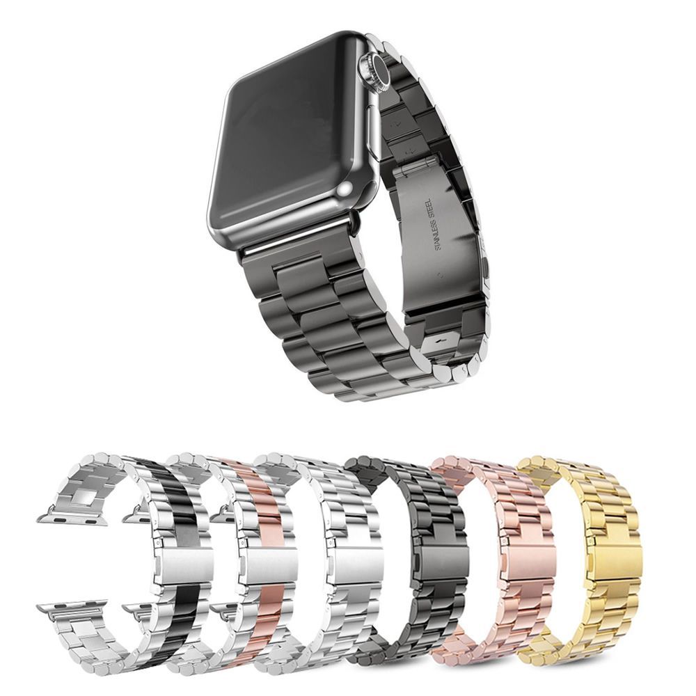 Pulseira Metal Aço 3 Elos LTimports P/ Apple Watch 46mm Series 11/10, 45mm 9/8/7