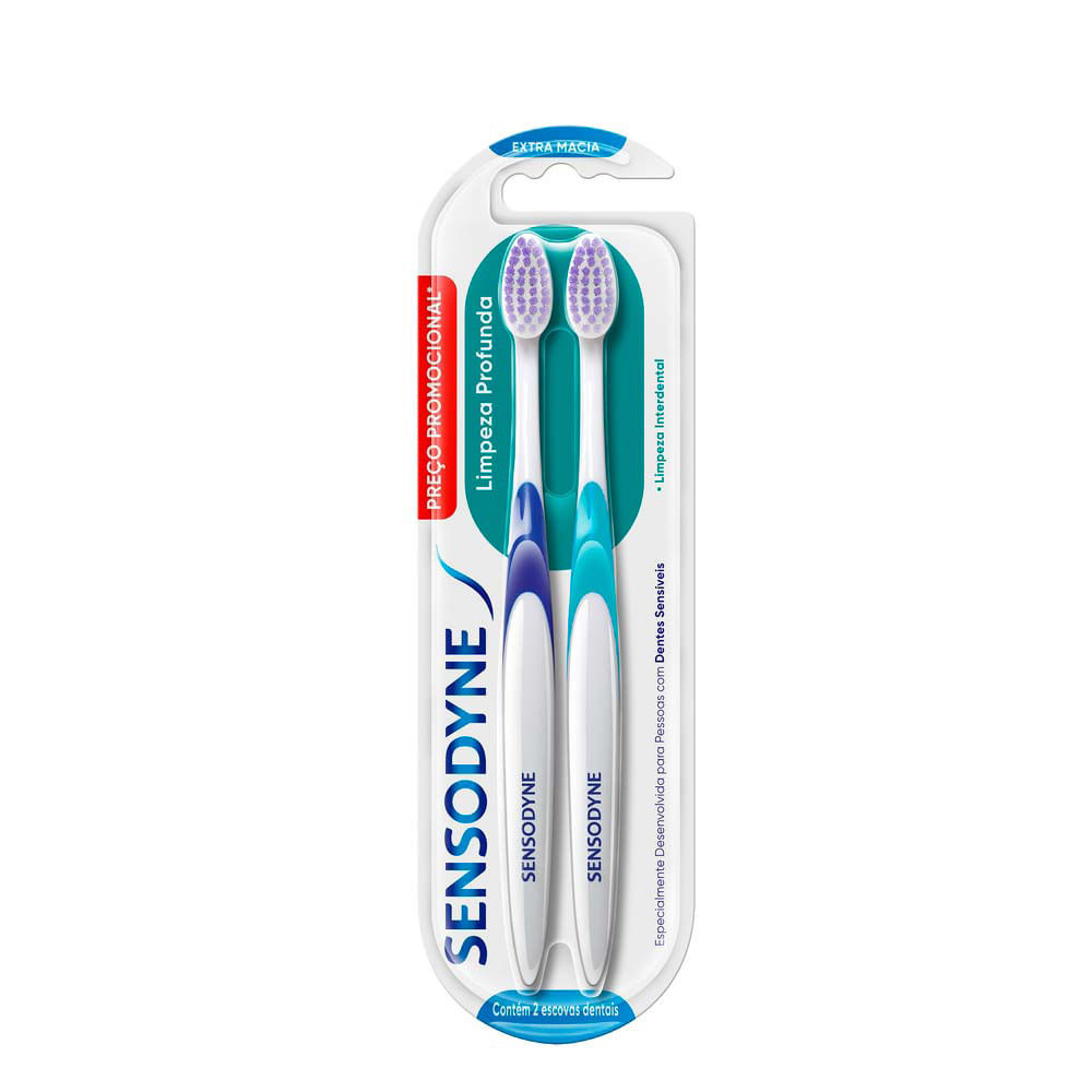 Escova Dental Sensodyne Limpeza Profunda Extra Macia Cores Sortidas 2 Unidades em Oferta na Shopee