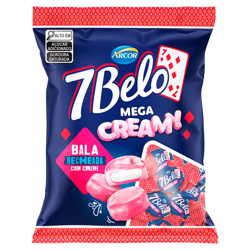 Bala 7 Belo Mega Creamy Recheada com Creme 90g