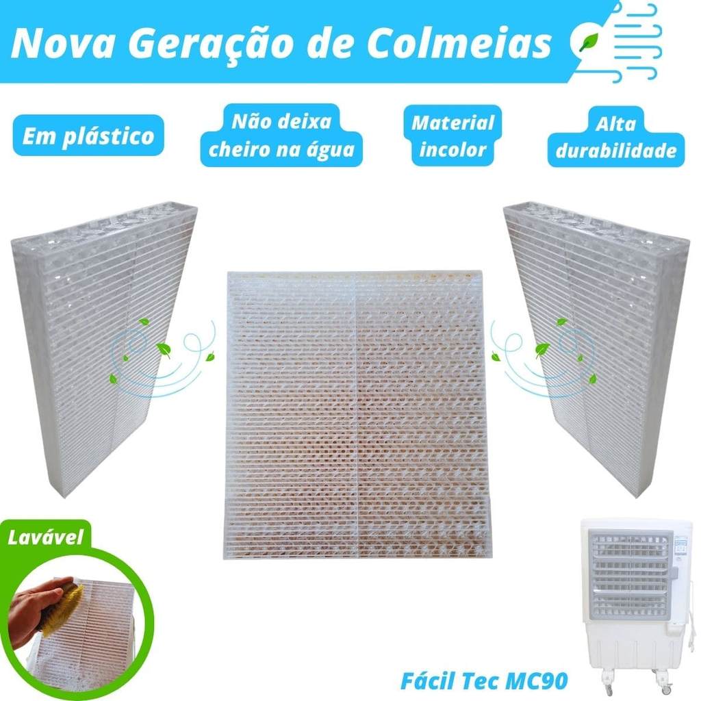 Colmeia Plástica Lavável para Climatizador - Fácil Tec MC90