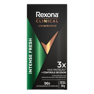Desodorante Antitranspirante Rexona Clinical Creme Intense Fresh 96h com 58g em Oferta na Shopee