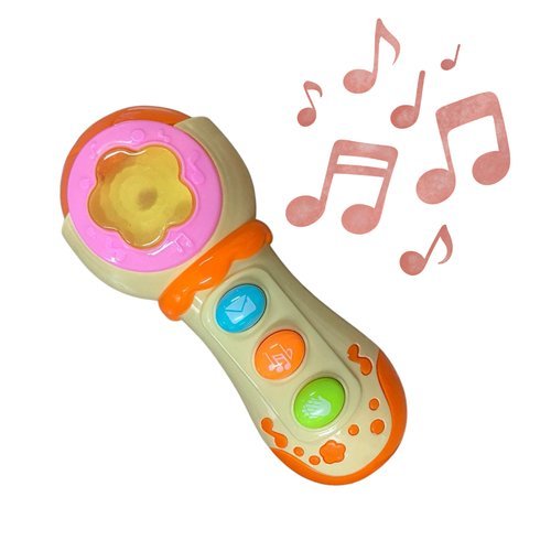 Microfone Infantil Musical Mini Brinquedo Canta Amplificador Som Portatil
