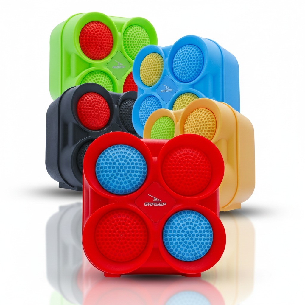 Caixa de Som Bluetooth 8W LED RGB Portátil Rádio FM Entrada USB Cartão SD Auxiliar Som Potente Recarregável