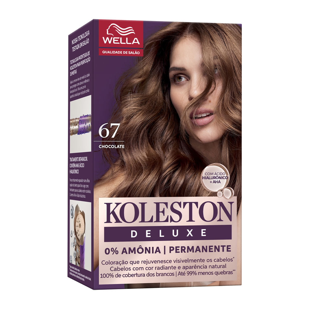 Tintura Koleston Deluxe 0% Amônia Chocolate 67 em Oferta na Shopee