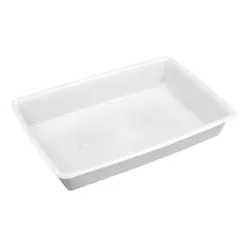 Bandeja Retangular Plástica Plasvale 45cm x 30cm, 7 Litros, Branca - 522/8079