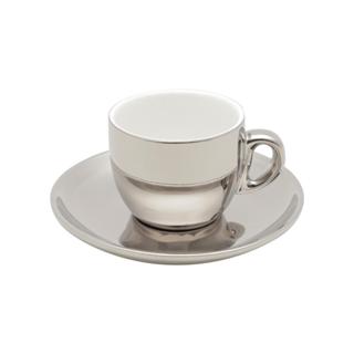 6 Xícaras de Café Wolff Versa de Porcelana Prata Branco 90ml em Oferta na Shopee