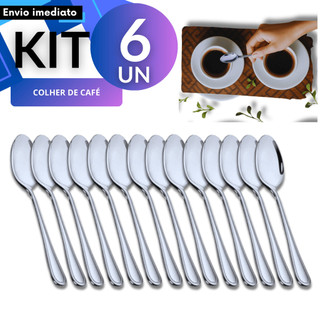 Kit 6/12/24/48 Colher de Café Inox 9cm Pequena Fácil de Usar Agilidade ao Servir Mesa Posta