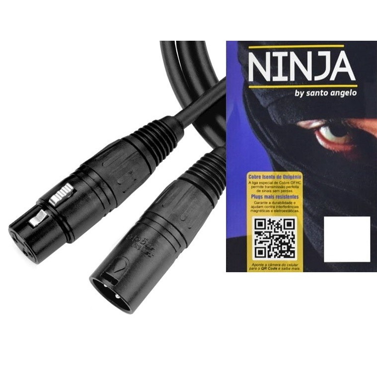 Cabo Balanceado Santo Ângelo XLR x XLR Ninja 9,15m LW Original Profissional