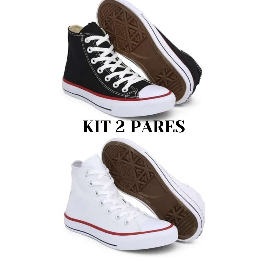 Kit Botinha Cano Alto Médio Unissex Feminino E Masculino Mega Oferta