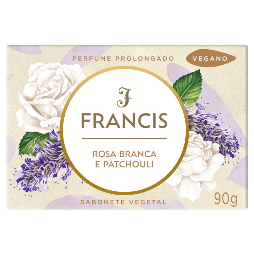 Sabonete Francis Rosa Branca e Patchouli com 90g em Oferta na Shopee