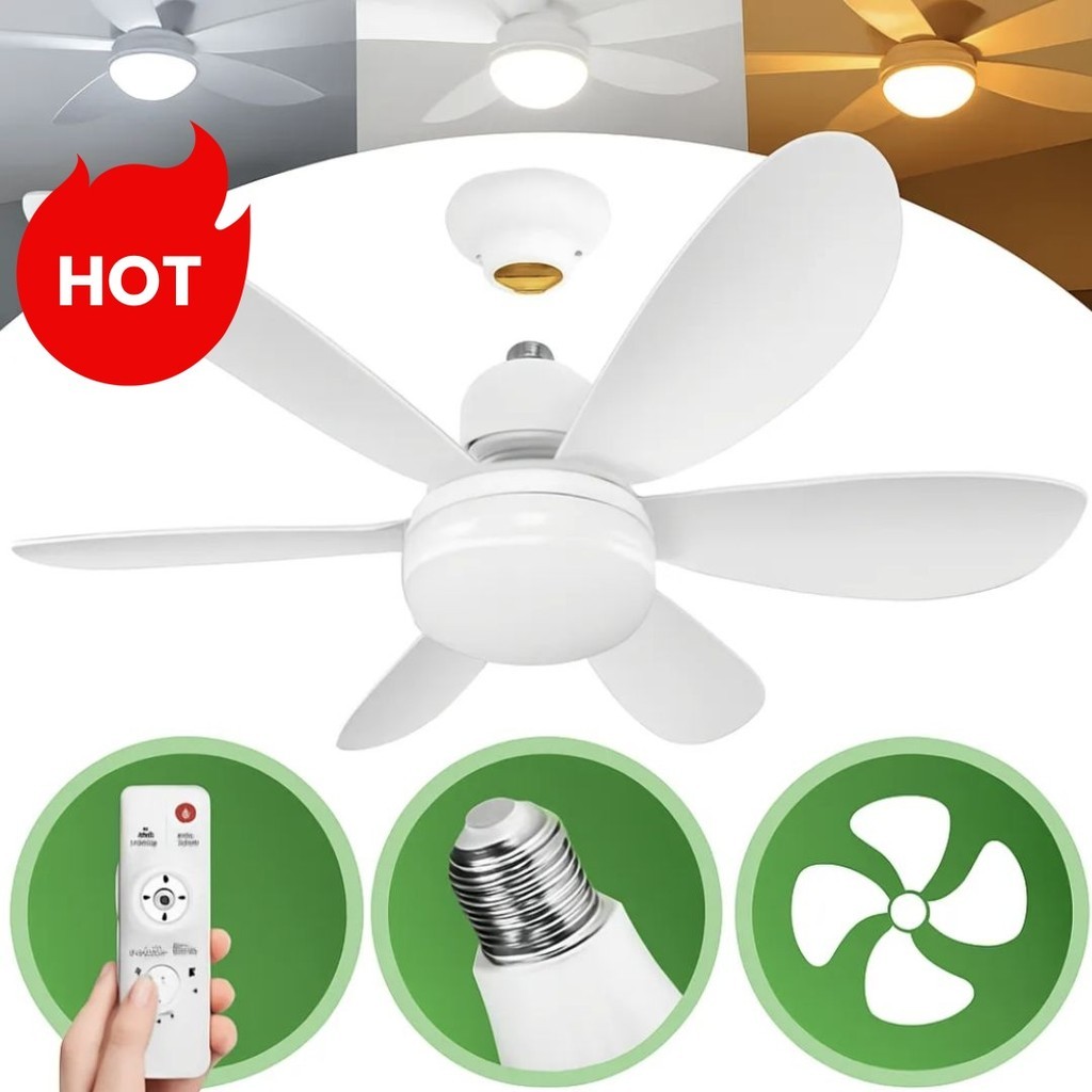 Luminária 80W 52CM 42CM 60W Ventilador De Teto 6 Hélices Luz Ajustável Controle Remoto Silencioso E Econômico em Oferta na Shopee