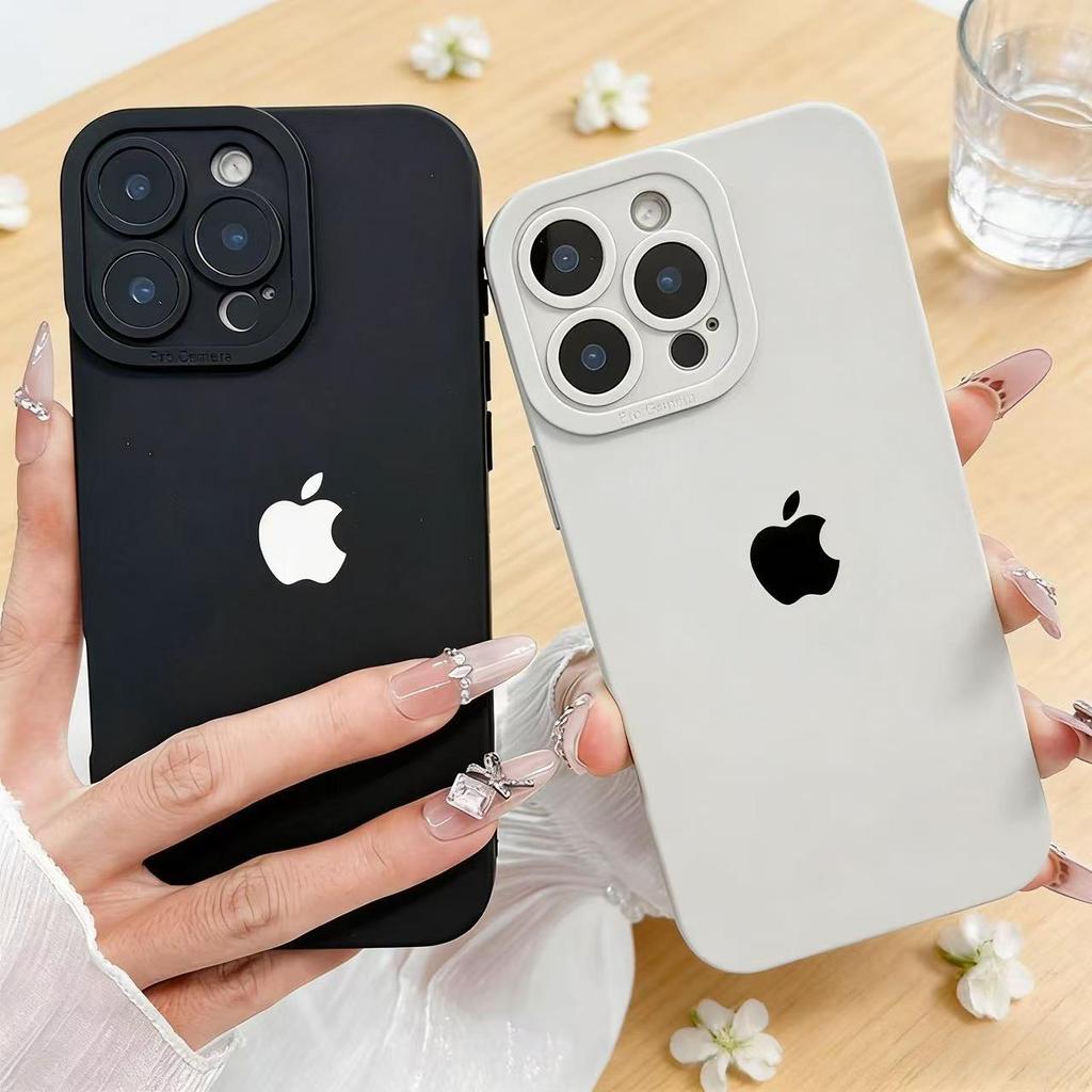 Capa Para iPhone 17 Pro Max Ar 16 15 14 13 12 11 XS XR 7 8 Plus Silicone Macia Logotipo Da Apple JJ