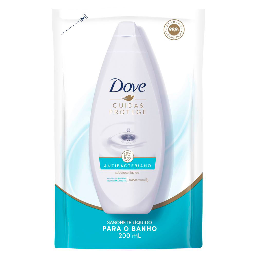 Sabonete Líquido Dove Cuida e Protege Antibacteriano Refil 200ml em Oferta na Shopee