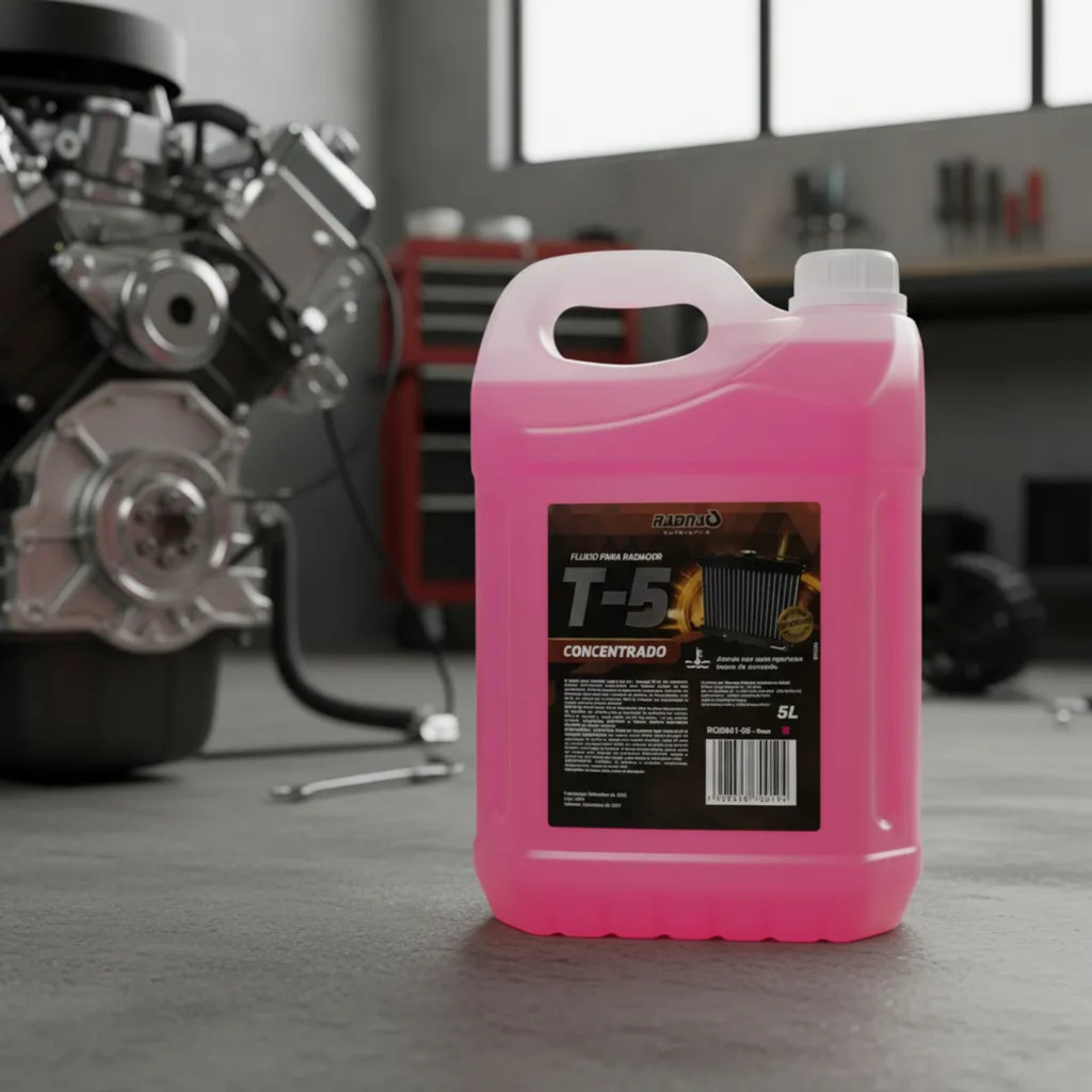 Aditivo Radiador Rosa T5 Radnaq 5 Litros Long Life 5Litros - Galão Econômico e Prático